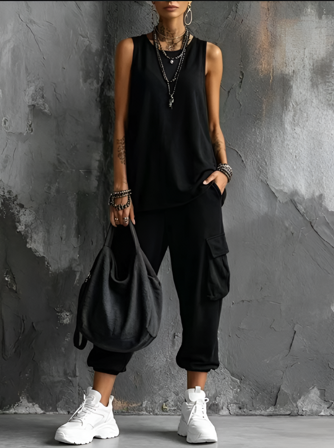 Naďa | Komplet s cargo kalhotami