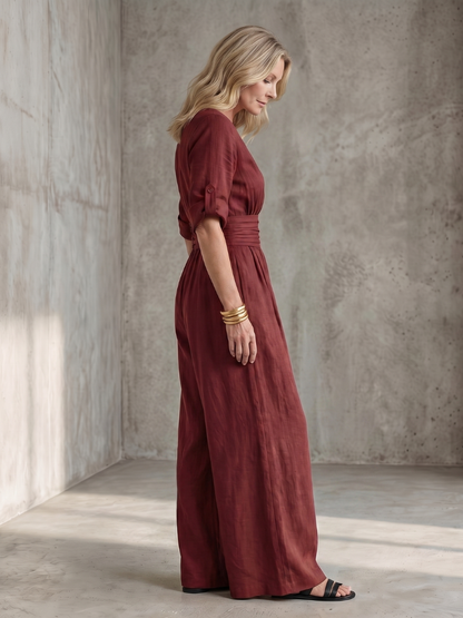 Vanda | Overal s překříženým předním dílem a širokými nohavicemi