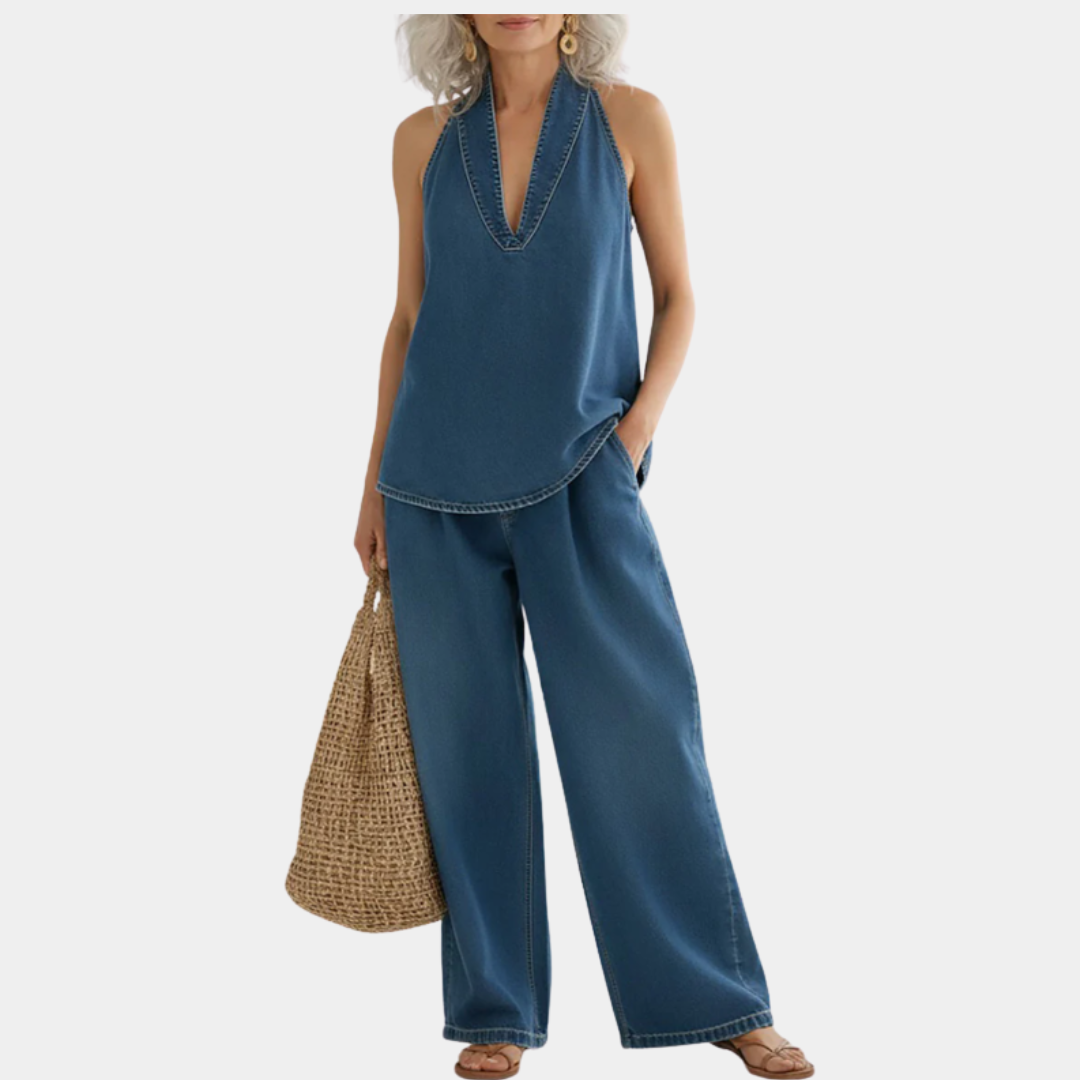Eliška - Dvoudílný set z vintage denimu