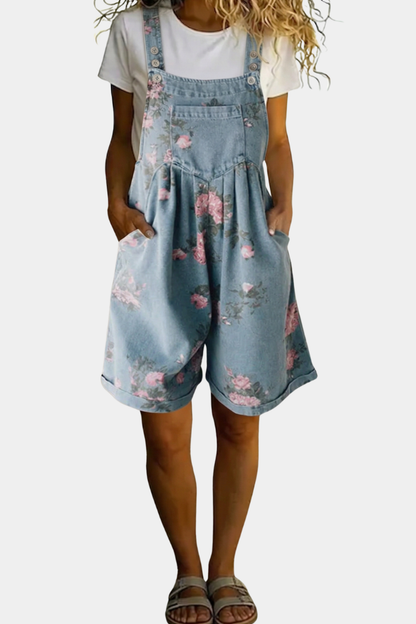 Judita - Vintage overal z opraného květovaného denimu
