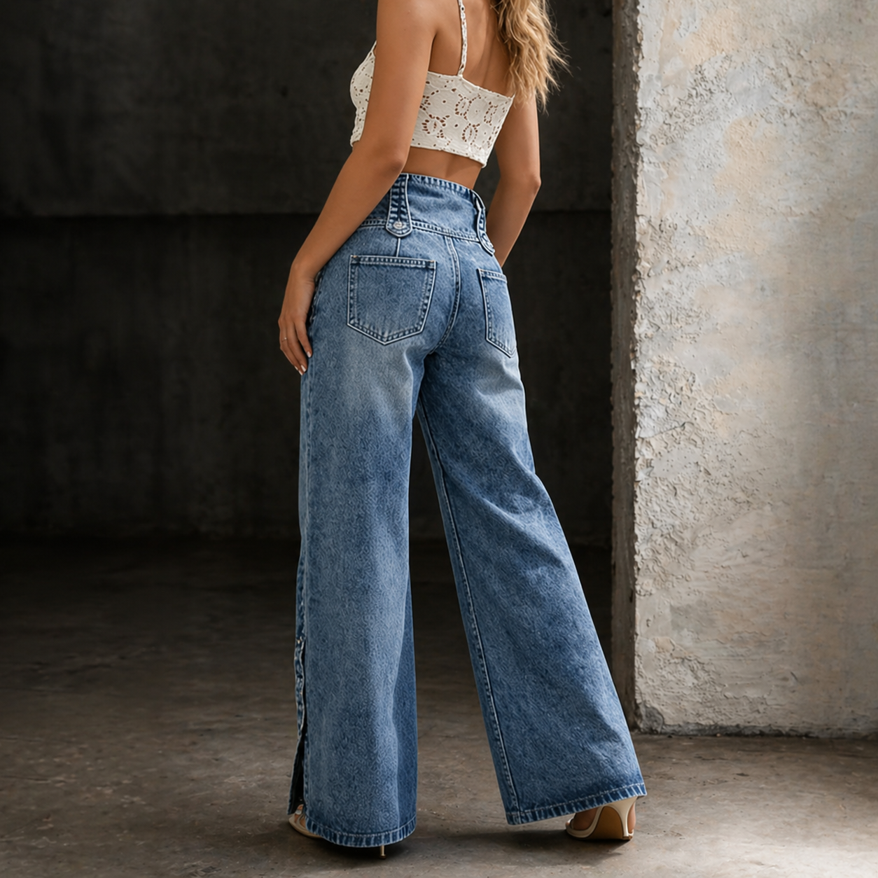 Míša | Džíny s vysokým pasem a rozparky