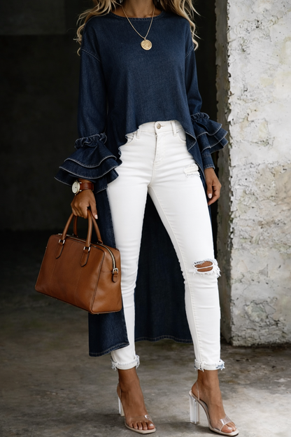 Natálie - Oversize denimová košile pro ležérní vzhled