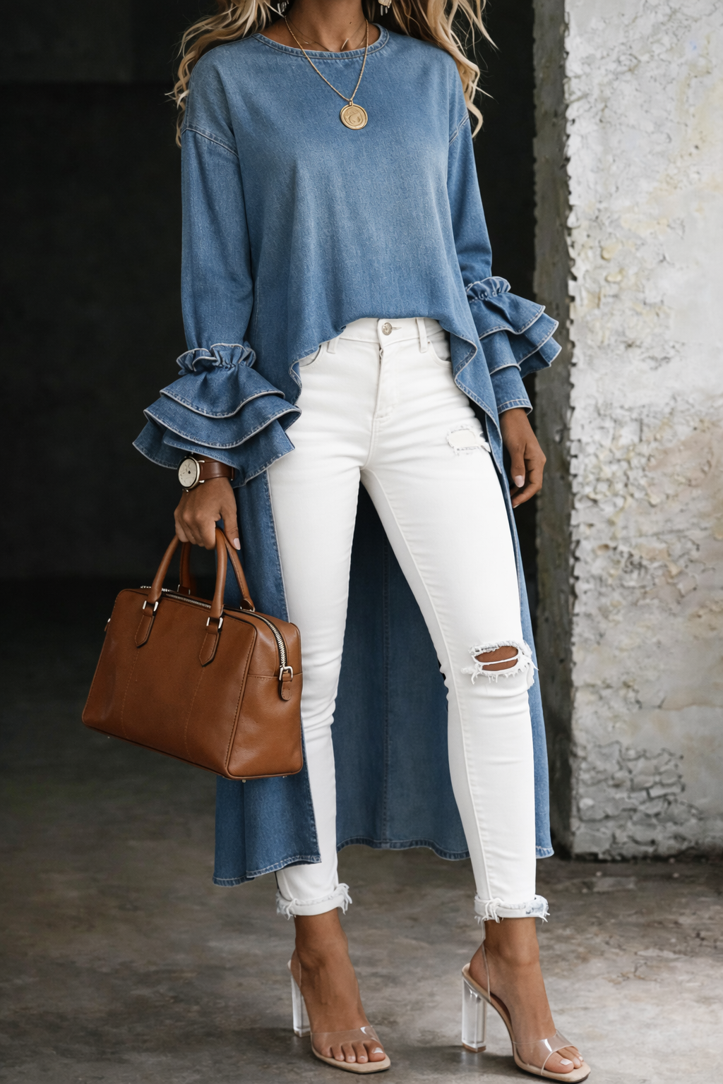 Natálie - Oversize denimová košile pro ležérní vzhled