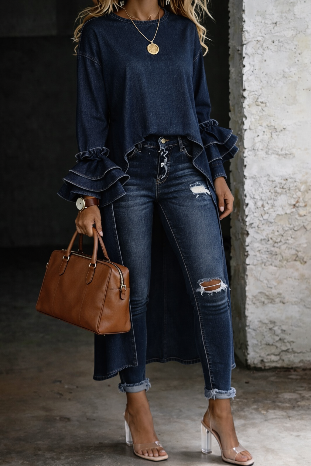 Natálie - Oversize denimová košile pro ležérní vzhled