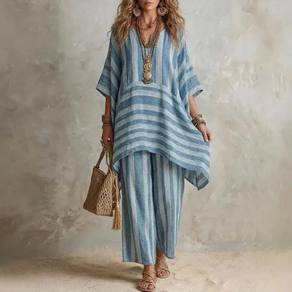 Radka | Boho dvoudílný komplet s pruhovaným vzorem