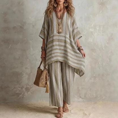 Radka | Boho dvoudílný komplet s pruhovaným vzorem