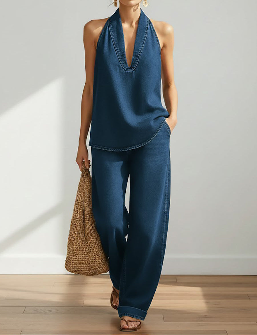 Eliška - Dvoudílný set z vintage denimu