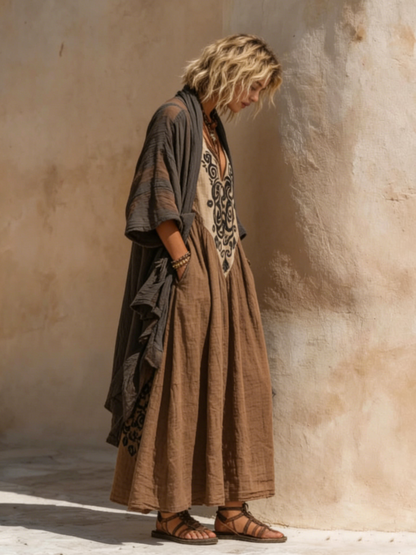 Denisa | Boho dvoudílný set s uměleckým potiskem