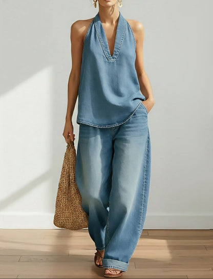 Eliška - Dvoudílný set z vintage denimu