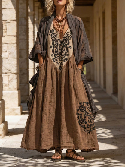 Denisa | Boho dvoudílný set s uměleckým potiskem