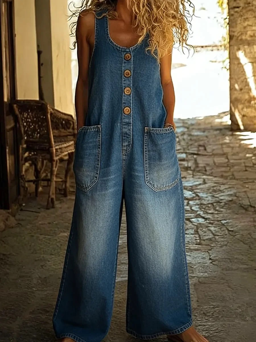 Sára - Vintage overal z opraného denimu