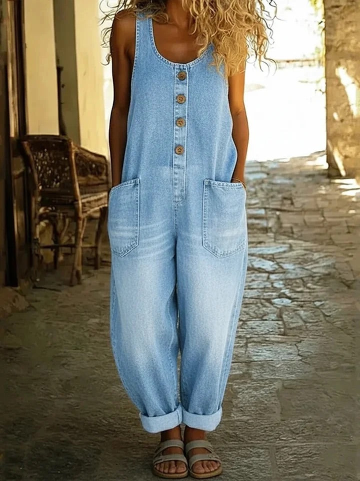 Sára - Vintage overal z opraného denimu